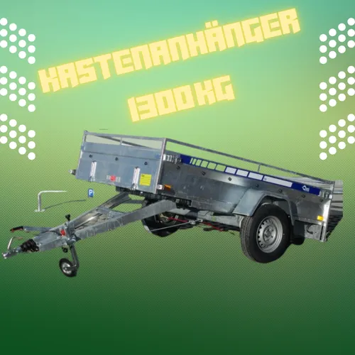 Kastenanhänger 1300KG kippbar 244cmxx125cm H: 44cm