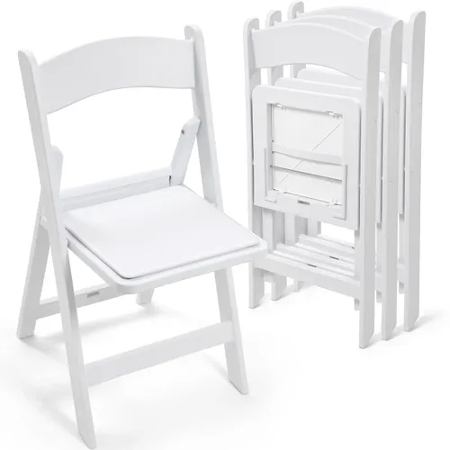 White Resin Folding Garden Chair 