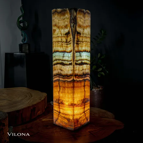Aqua Onyx Crystal Floor Lamp (1/1) Open Top