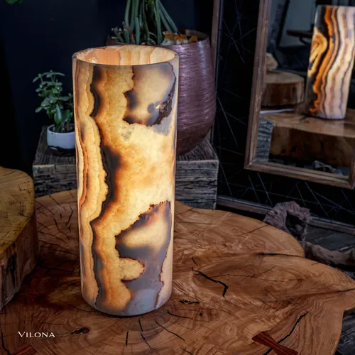 Sahara Onyx Cylinder Table Lamp (2 Out Of 3) Exotic