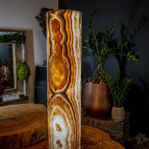 Sahara Onyx Crystal Cylinder Floor Lamp (1/1)