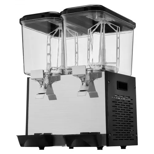 Commercial Beverage Dispenser, 2 Tanks 18 L / 19 QT Per Tank Juice Dispenser