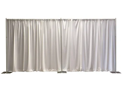 8 ft × 20 ft Backdrop with White Voile Drapes