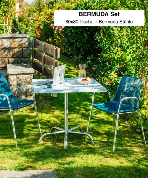 Säntis 80x80 + Bemuda Stühle