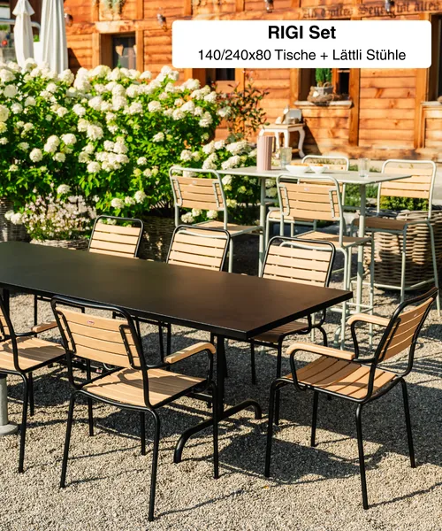 RIGI 140/240x80 + Lättli Stühle