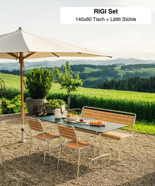 RIGI 140x80 + Lättli Stühle