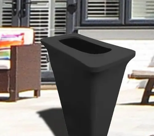Slim Jim Trash Bin with Black Cover