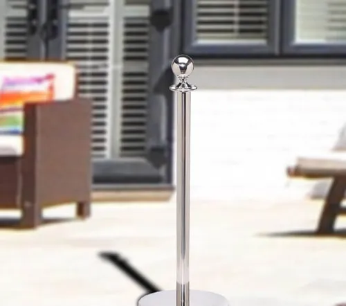 Silver Stanchion Pole
