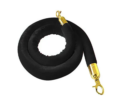 Black Stanchion Rope with Gold Hooks