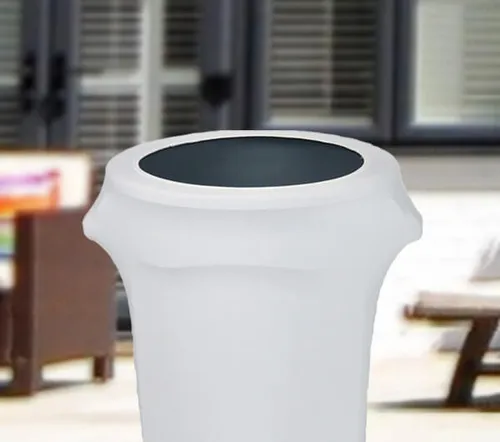 32 Gal. Trash Bin with White Cover