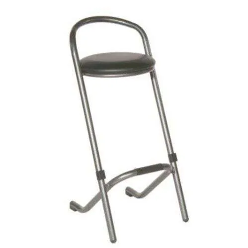 Barkruk met zwart lederen zit - 2de hands