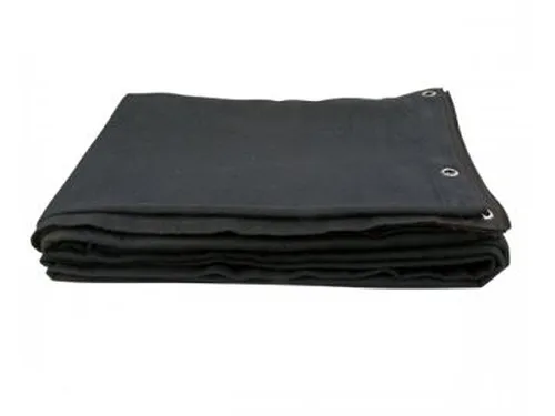 Moltondoek Zwart klasse m-1 met ringen 6m * 3,5m hoog