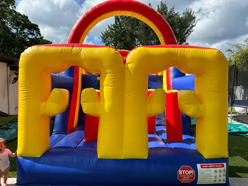 60 FOOT Classic Obstacle Course With 2 Slides (2 Pieces Connected)