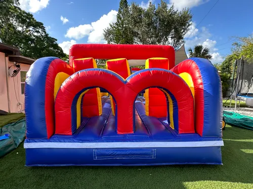 55 FOOT Classic Obstacle Course With Slide (2 Pieces Connected)