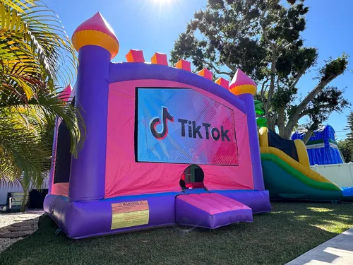 TikTok Pink Castle With Basketball Hoop 15 x 15