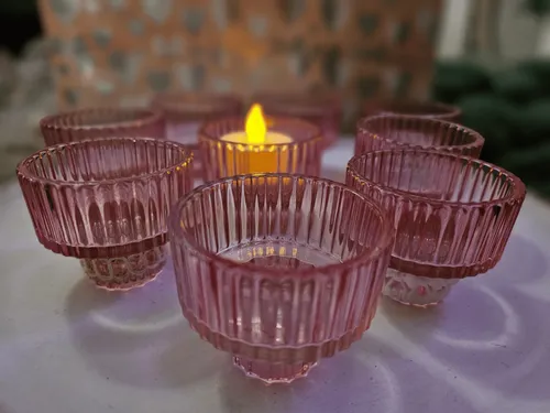 Set of 8 Rose Chalice Votives