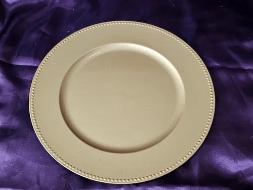 Gold Chargers with Beaded Rim