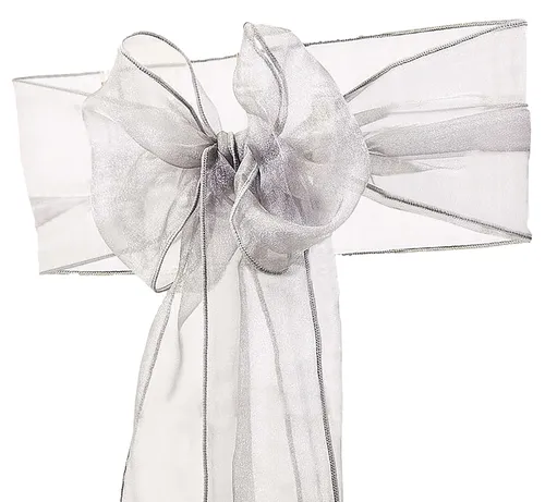 Silver Organza Chair Sashes