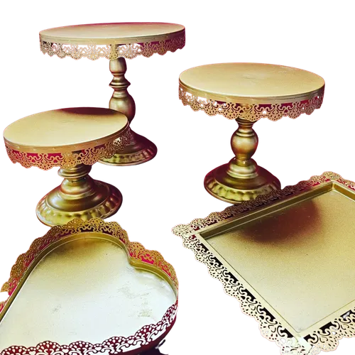 6 Piece Gold Serving Tray Bundle