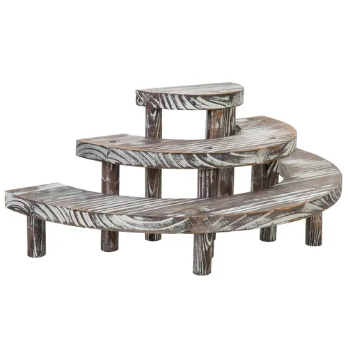 Rustic 3 Tier Semi-Circle Tray