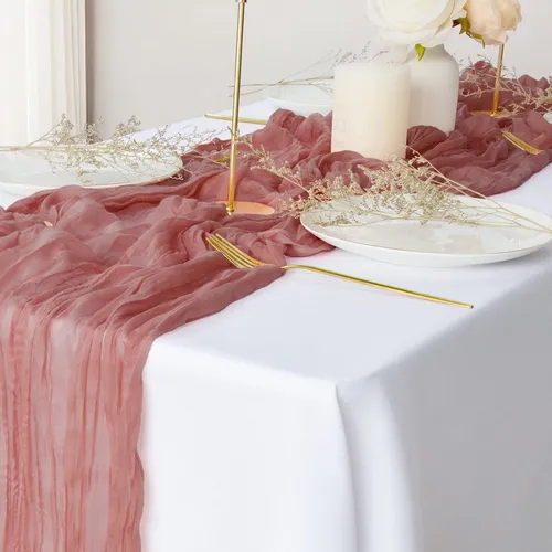 Dusty Rose Cheesecloth Runners