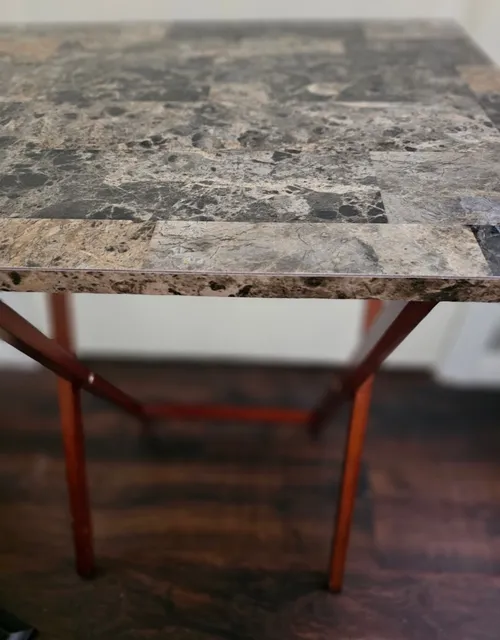 Faux Marble Top Folding Tray