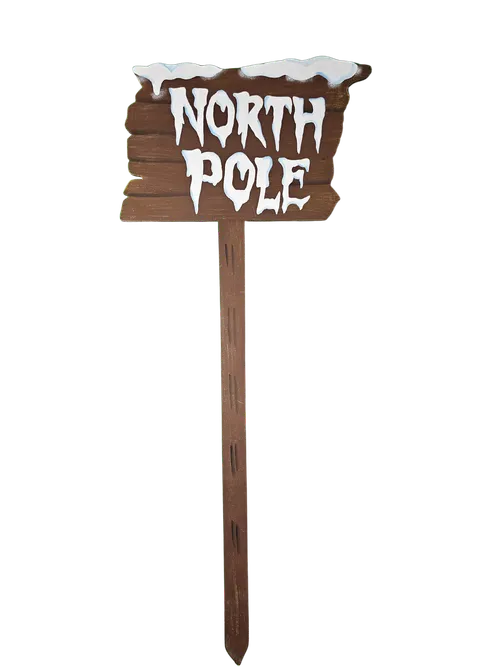 North Pole Wood Sign