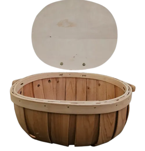 Wood Basket with Lid