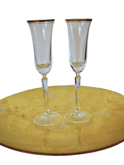 Mikasa Gold Rimmed Crystal Stemware