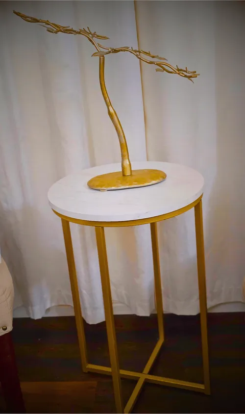 White and Gold Accent Table
