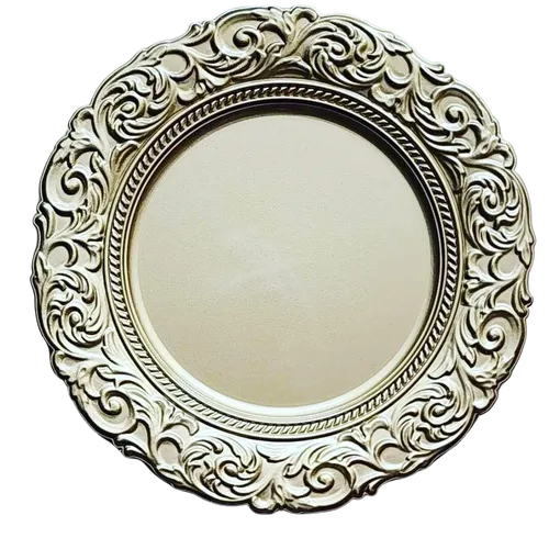 Set of 10 Ornate Hard Plastic Muted Gold Charger Plates