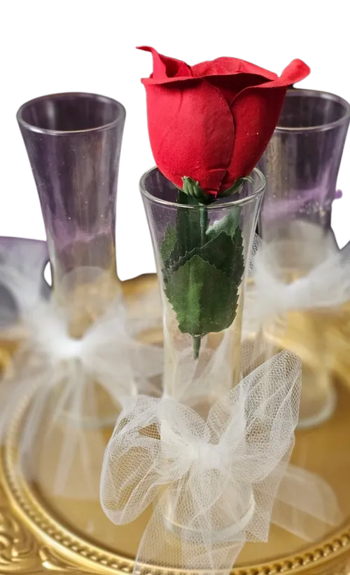 Set of 3 Glass Bud Vases