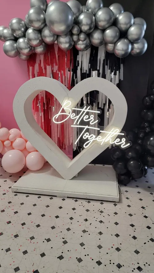 5' White Heart Backdrop or Photo Prop
