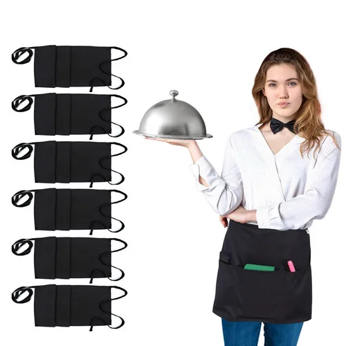 Set of 2 Black Waitress Aprons