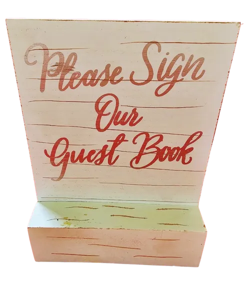 White & Silver Please Sign Our Guest Book Sign