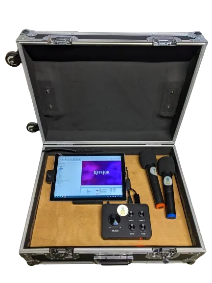 Karaoke huren Weert, 2 draadloze microfoons, 60.000 nummers