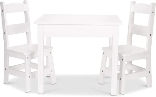 Wooden kids table and 2 chairs