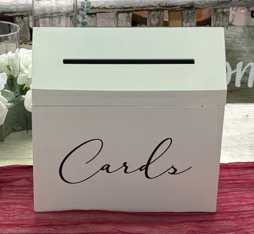 White Wood Card Box