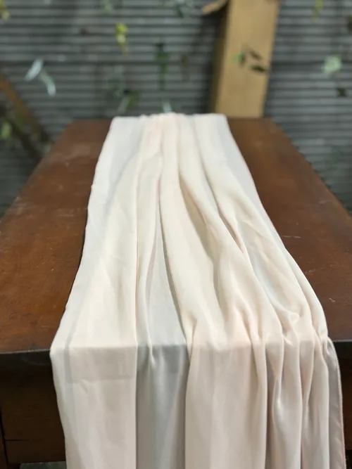 Peachy blush chiffon table runner