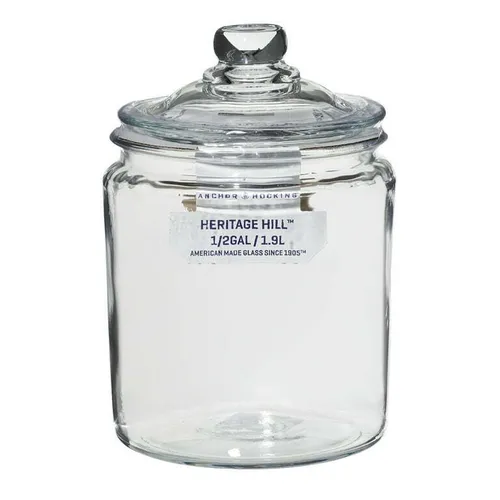  1/2 Gallon Glass Jar with Glass Lid