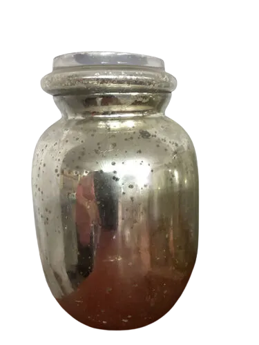 Narrow mouth mercury silver vase