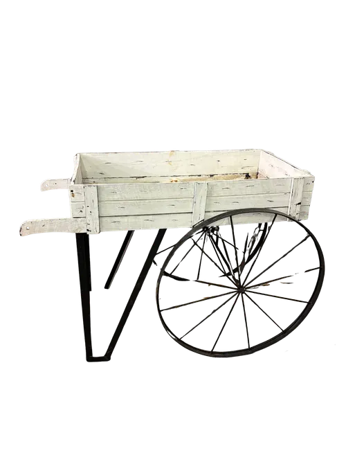 White French Flower Cart