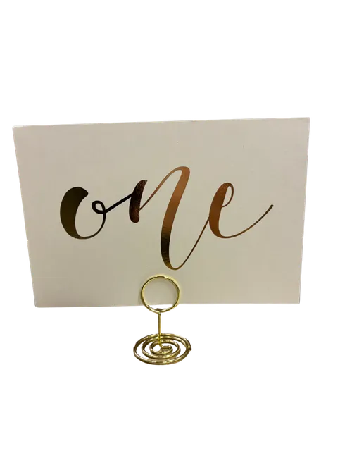 Gold Cursive Table Number Cards (1-60)