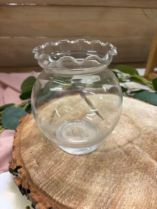 Glass Vase Ruffled Edge