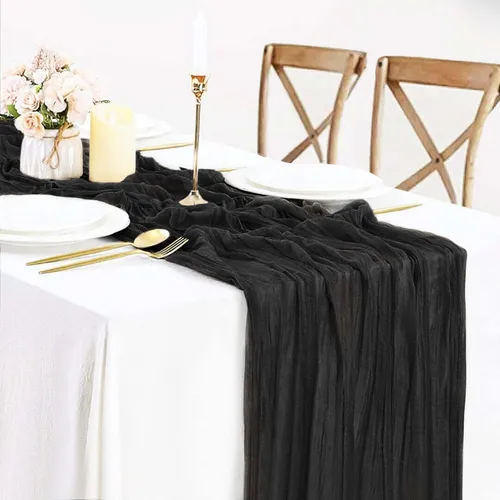 Black Cheesecloth Table Runners