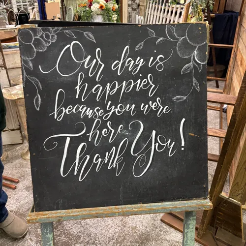 Our Day Is Happier Chalk Sign