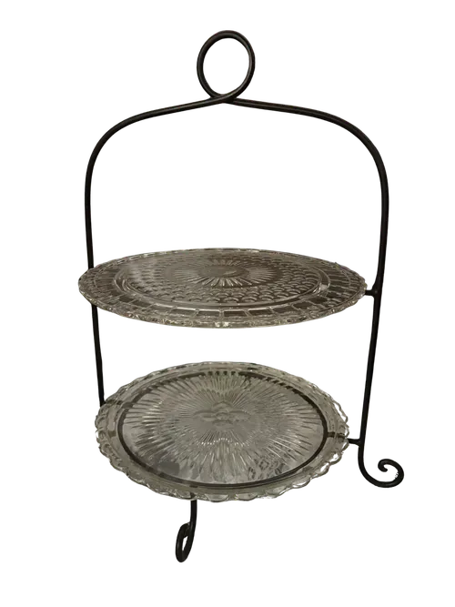 Glass 2 Tier Serving Platter