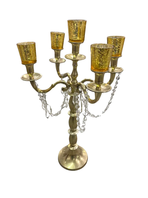 Gold Candelabra w/ Votives