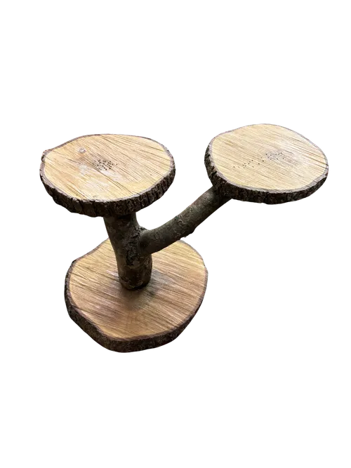 Rustic Wood Slice Tiered Display Stand (Tabletop)