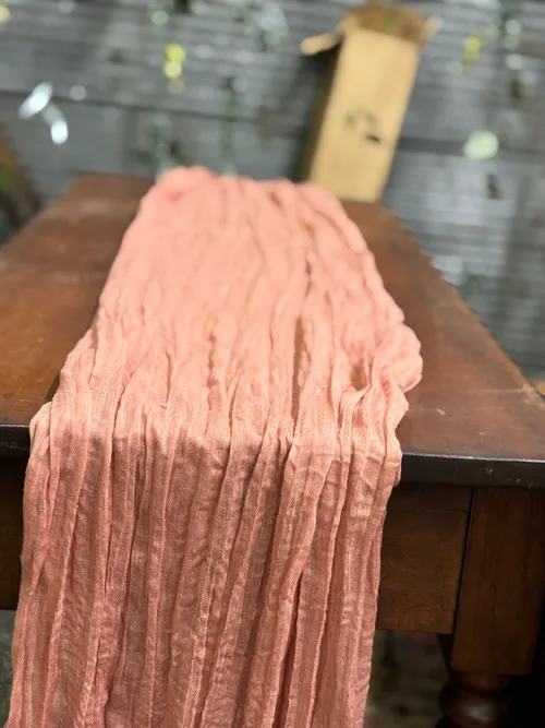 Desert Rose Cheesecloth Table Runner